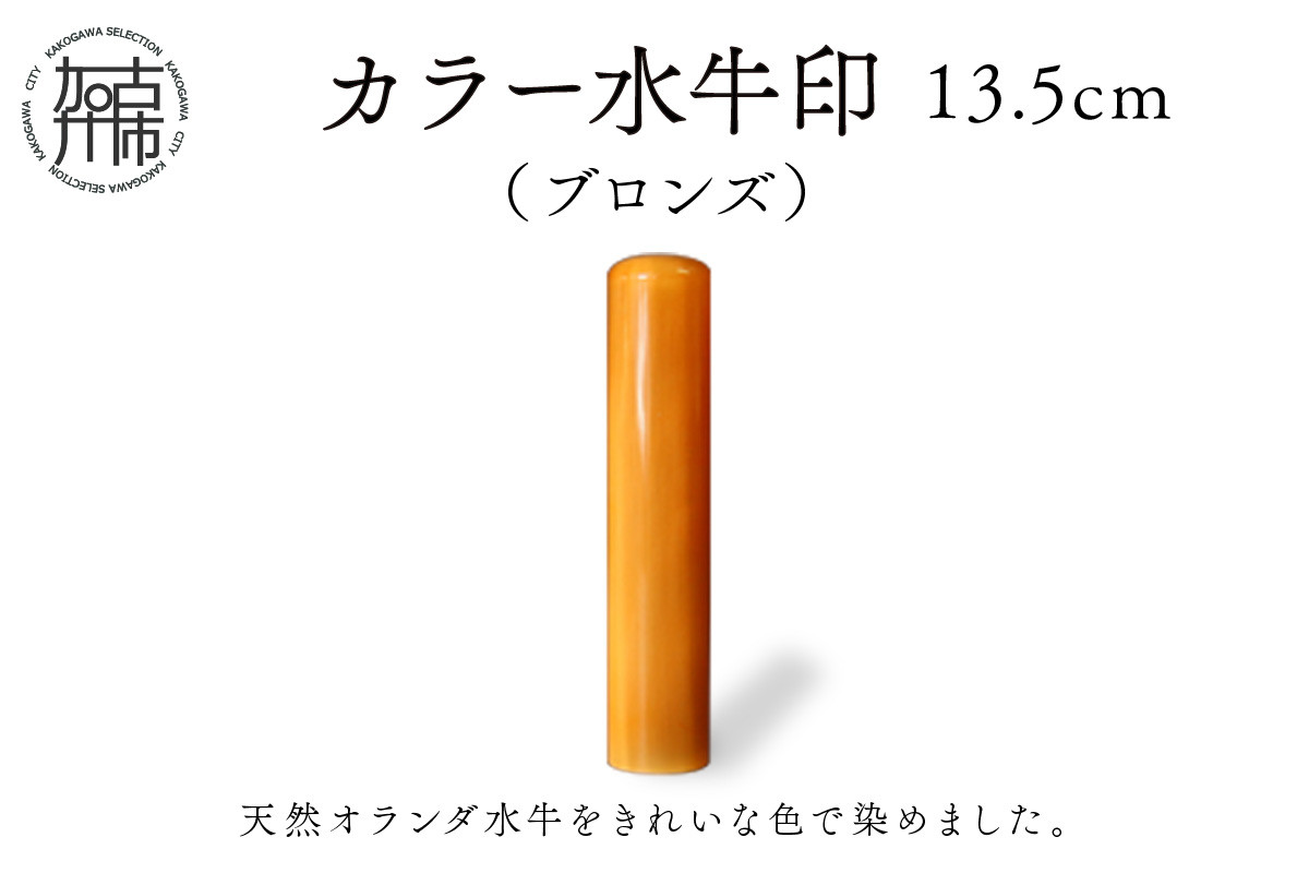 
                  カラー水牛印【天然オランダ水牛】(ブロンズ)13.5mm《 雑貨 印鑑 水牛 もみ革 水牛印 ケース付き 革 》【2407S09802】
                
