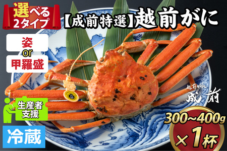 美味しさ直送！ 【成前特選】越前がに（300g～400g）×1杯【2月～3月発送】 [C-028041]