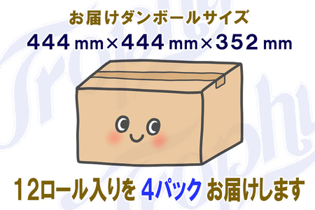 定期便 【全4回】 3ヶ月に1回お届け トイレットペーパー トロフィー 12R×4P(48個) シングル 日用品 エコ 防災 備蓄 消耗品 生活雑貨 生活用品 紙 ペーパー 生活必需品 再生紙 富士市