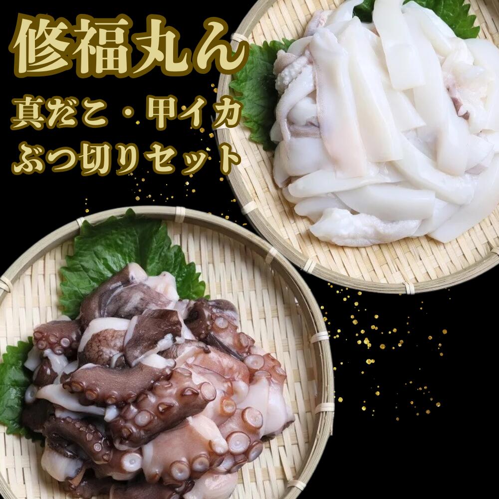 【ふるさと納税】修福丸ん 真だこ ・ 甲イカ ブツ切り セット タコ200g×2P、イカ200g×2P（計800g） 真空パック 小分け 送料無料