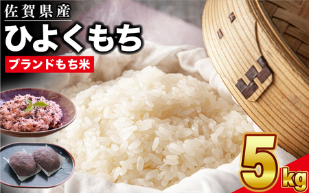 令和5年産 佐賀県産ひよくもち米5kg 【もち米 餅米 ヒヨクモチ 年末 餅つき 赤飯 おこわ おはぎ】(H015183)