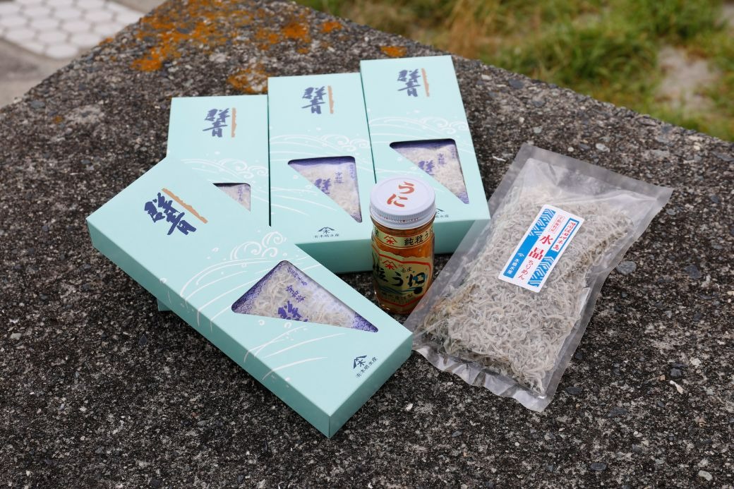 【愛媛県・佐田岬直送】木嶋水産のちりめん・粒うにセット ※離島への配送不可 IKTP007