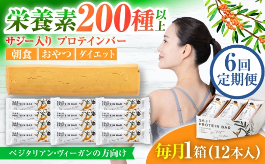 【6回定期便】プロテインバー サジー 1箱 ソイプロテインの低糖質バー 動物性不使用 保存料不使用 毎日の栄養バランス 豆 栄養食 朝食 ソイプロテイン 大豆 植物性 たんぱく質 鉄分 栄養補助食品 置き換え ダイエット 低糖質 グルテンフリー ヴィーガン ベジタリアン お菓子 おやつ セット おすすめ 人気 ギフト プレゼント 贈り物 岐阜市 / 宝島ジャパン [ANDF004]