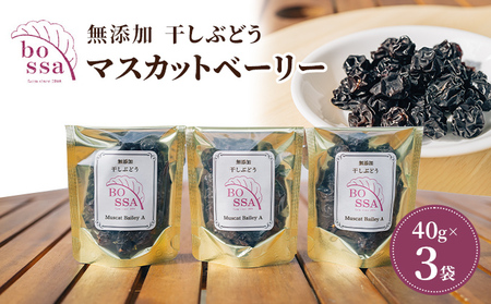 干しぶどう ボッサの干しぶどう マスカットベーリーA 無添加 干しぶどう【40g×3袋】