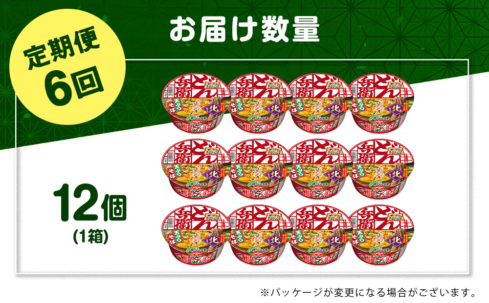 【定期便6カ月】日清 北のどん兵衛 天ぷらそば [北海道仕様]12個