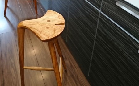 銀杏スツール＜ロースツール＞《糸島》【工房はーべすと】[AYA042] スツール 木製 北欧 おしゃれ ロースツール 椅子 木工家具