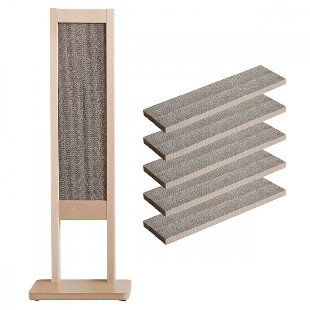 【ふるさと納税】「木製 爪とぎスタンド＋交換用ダンボール5枚」 | 爪とぎ 爪研ぎ 爪とぎスタンド 爪とぎダンボール 猫 ねこ 猫用品 猫の爪とぎ 木製 ペット 家具 インテリア ナチュラル デザイン 省スペース 実用性 耐久性 人気 送料無料 おすすめ