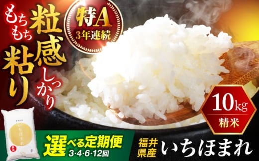 【新米】【12回定期便】  福井県産 いちほまれ 精米 (白米) 10kg 福井自慢のブランド米 一等級　福井県米 / コシヒカリ発祥 ブランド 特A常連 小浜市 / 若狭ふれあい市場 [BFEL051]