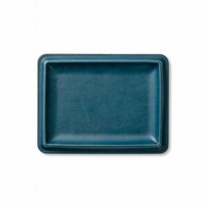 colmレザートレイLサイズ　ブルー　立体成型で作った本革製トレー