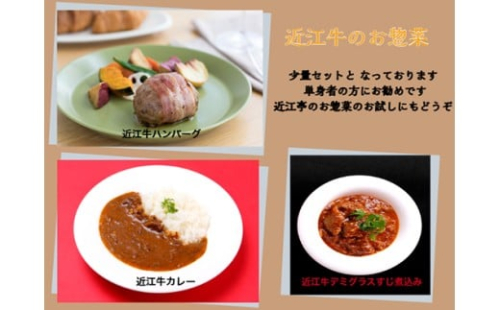 近江牛カレー（200g×1個）・近江牛ハンバーグ（150g×1個）・近江牛デミグラスすじ煮込み（150g×1個）【AB100W】（国産牛　和牛　ブランド牛　ブランド和牛　黒毛和牛　牛肉　肉　高級　人気　おすすめ　神戸牛　松阪牛 に並ぶ 日本三大和牛 近江牛）