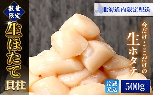 
                  【北海道内限定配送！生ほたて】《期間限定》北海道雄武産 生玉ほたて500ｇ 塩水パック（冷蔵） | 北海道内限定配送 生玉ホタテ 生ホタテ　大粒 ホタテ 帆立 ほたて 新鮮 500g 生 冷蔵 塩水パック オホーツク 北海道 雄武町 雄武 刺身 魚貝 魚介 海【0712803】
                