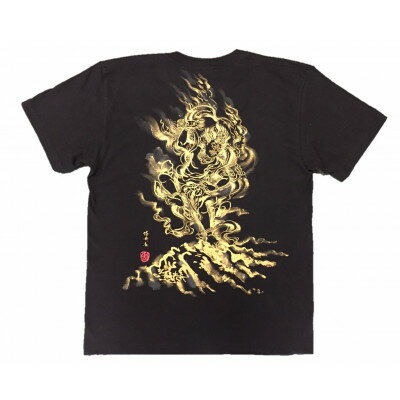 【ふるさと納税】手描きTシャツ 仏画 蔵王権現 黒 (半袖 Mサイズ)【1614966】