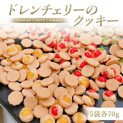 ドレンチェリーのクッキー 5袋 (計：約115個入り) 一枚ずつ手作り！｜お菓子 スイーツ お土産 贈り物 プレゼント おやつ クッキー コーヒー [2861]