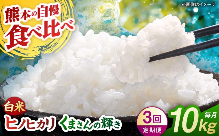 
                  【先行予約】【3回定期便】食べ比べ くまさんの輝き ヒノヒカリ 白米  10kg（5kg×2袋） 山鹿市産【奥村果実園】 [ZFK025]
                