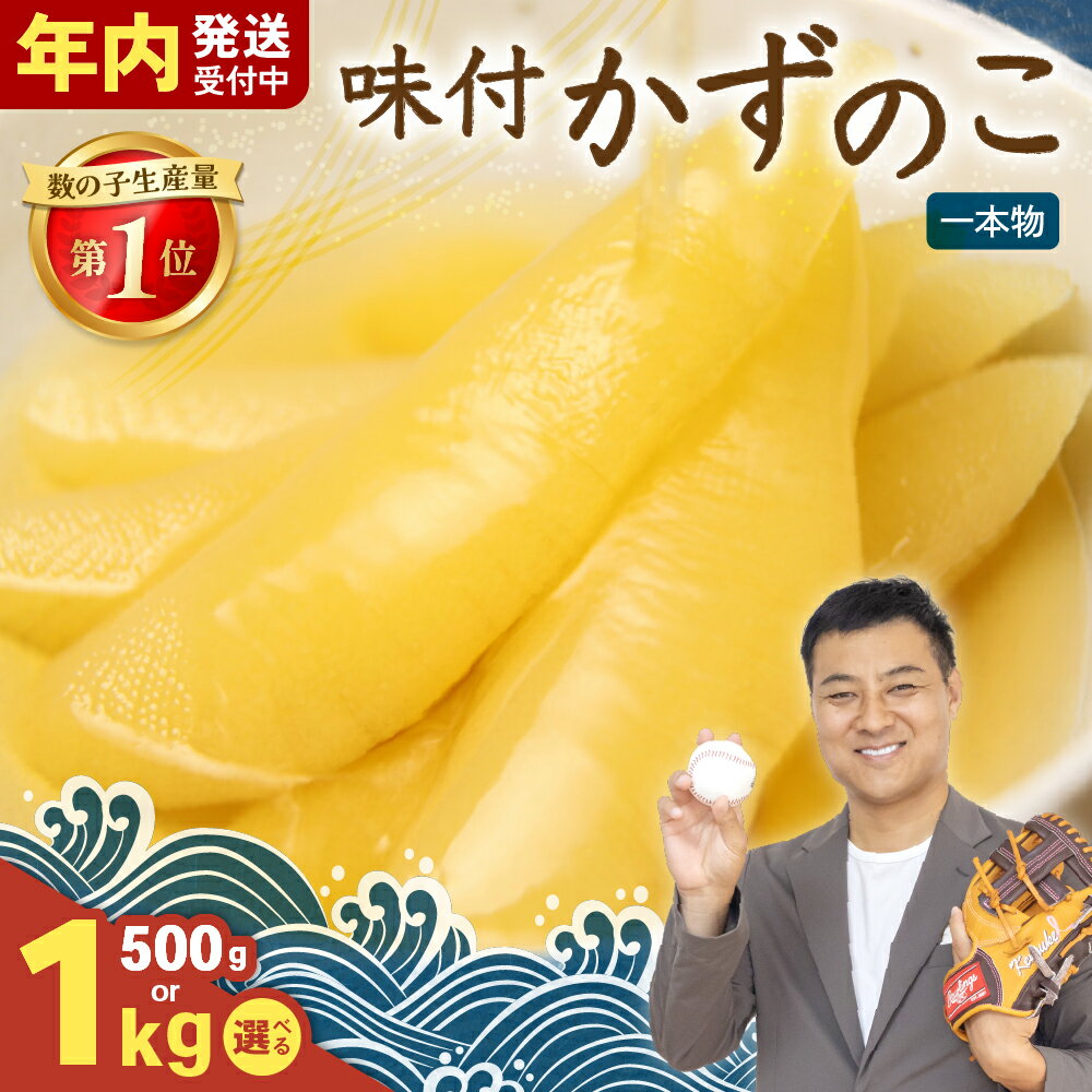 【ふるさと納税】〈選べる配送月・発送回数〉味付け数の子500g(250g×2袋)1本物　お正月 人気 魚卵 高級 小分け おつまみ ご飯のお供 珍味 海鮮 海産物 海の幸 魚介 魚介類 魚卵 加工品 本チャン 味付け 味付 かずのこ 塩抜き 味付数の子 やまか 冷凍 おせち 定期便