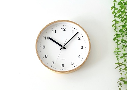 KATOMOKU plywood clock≪km-33M≫(ナチュラルA)【A-165-na】