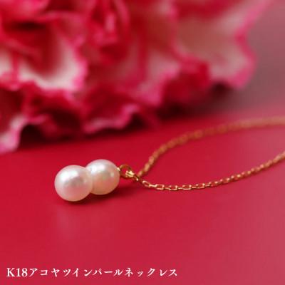 ふるさと納税 中央市 K18アコヤツインパールネックレス