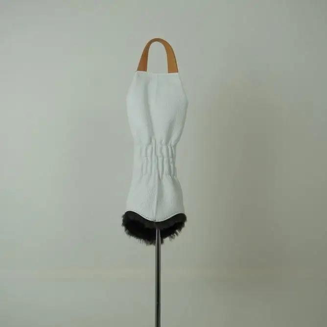 【カラー選択可】博多革工房HOMMONが作ったゴルフウッド用ヘッドカバー【博多織・牛革】 ホワイト＃X