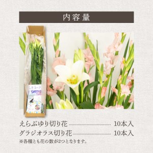 沖永良部島 で大切に育てられた えらぶユリ ・ グラジオラス 切り花 （中） セット W008-011u 花 お花 装花 ユリ ゆり 百合 えらぶ百合 ジオグラス セット 生花 きれい 福山花店 ふる