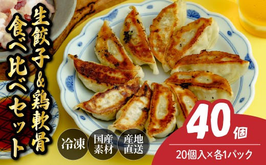 鶏軟骨餃子20個&生餃子20個 餃子 40個 人気店の旨味あふれる冷凍餃子 | 大容量 ギョウザ 冷凍餃子 ギョーザ 冷凍ギョウザ 冷凍 冷凍ぎょうざ ぎょうざ ぎょーざ おいしい 手軽 食べ比べ 美味しい おつまみ 国産野菜 中華 簡単調理 惣菜 北本フーズ 埼玉県 北本市