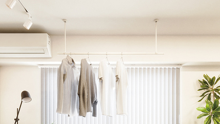 TOSO 簡単着脱・ゆれピタ機能がやさしい ランドリーバーLB-1 高さ45cm 伸縮ポール(Mサイズ付)白