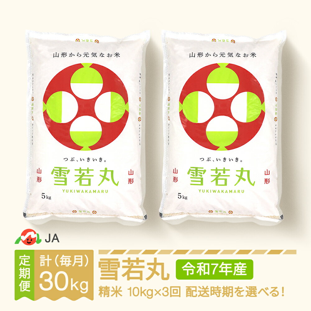 【ふるさと納税】【先行予約】 新米 米 雪若丸 毎月定期便 10kg×3回 精米 令和7年産 2025年産 山形県村山市産 送料無料※沖縄・離島への配送不可