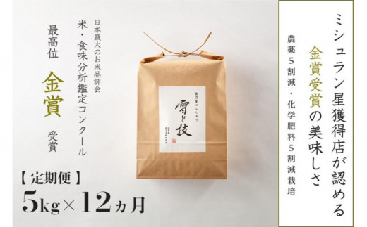 【定期便 12ヶ月】魚沼産コシヒカリ 雪と技 5kg(5kg×1袋) ×12回 令和7年産 特別栽培米 金賞受賞 | 米 お米 新潟 魚沼 魚沼産こしひかり コメ おこめ 白米 精米 定期 新潟県 津南町 藤ノ木株式会社