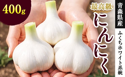 にんにく (ふくちホワイト系統) 400g 【南部宝園】 ニンニク 大蒜 AOMORI AGRI BASE 青森県 南部町 F21U-734