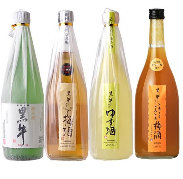 
黒牛720ml6本セット (純米酒2本／梅酒2本／ゆず酒／とろーり梅酒）名手酒造（E006）
