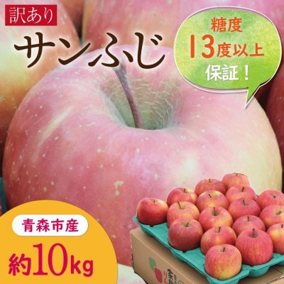 【青森市産】糖度13度以上保証!サンふじ　訳アリ　家庭用　約10kg　※離島・沖縄は配送不可【配送不可地域：離島・沖縄】【1563848】