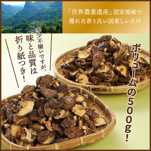 1735R_ボリュームの500g！国東しいたけ香ちゃん （徳用）