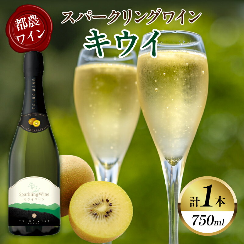 【ふるさと納税】地元産キウイ100％使用！！【数量限定】スパークリングワイン キウイ (計1本) 酒 飲料 アルコール 国産 ぶどう フルーツワイン 甘口 シャンパン デザートワイン ご褒美 パーティー お祝い 記念日 ギフト 贈り物 贈答 プレゼント 宮崎県 都農町 送料無料