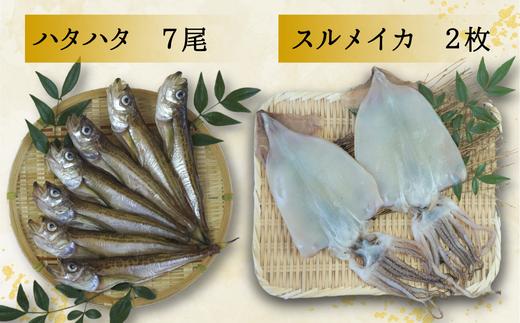 【干物 日本海一夜干しセット ノドグロ2枚、エテカレイ5枚、ハタハタ7尾、スルメイカ2枚 干物の本場 香住産 冷凍】日本海の旬の干物が大集合です。伝統の技術 素材の良さ抜群 兵庫県 香美町  柴山 大