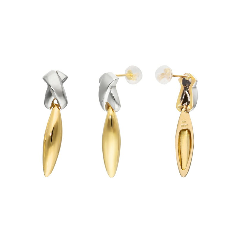 【ふるさと納税】＜ 甲府ジュエリー ＞ ピアス ジュエリー レディース アクセサリー 18金 K18 YG イエローゴールド プラチナ Pt900 Pt スウィング スタッドピアス 上品 ギフト プレゼント ジュエリーボックス付 保証書付 k366-006