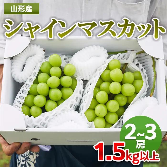 山形市産 シャインマスカット 秀1.5kg以上(2~3房)【前半】 FZ22-331