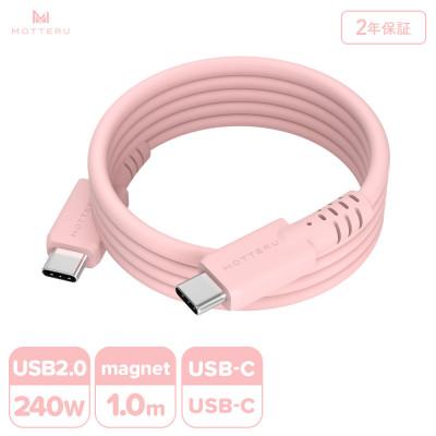 ふるさと納税 海老名市 マグネットシリコンケーブル C to C 1m シェルピンク(MOT-MGSCC100)