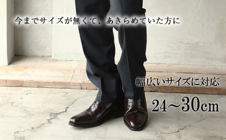 ビジネスシューズ 革靴 本革 紳士靴 紐靴 内羽根ストレートチップ No.K1010 ダークブラウン 27.0cm