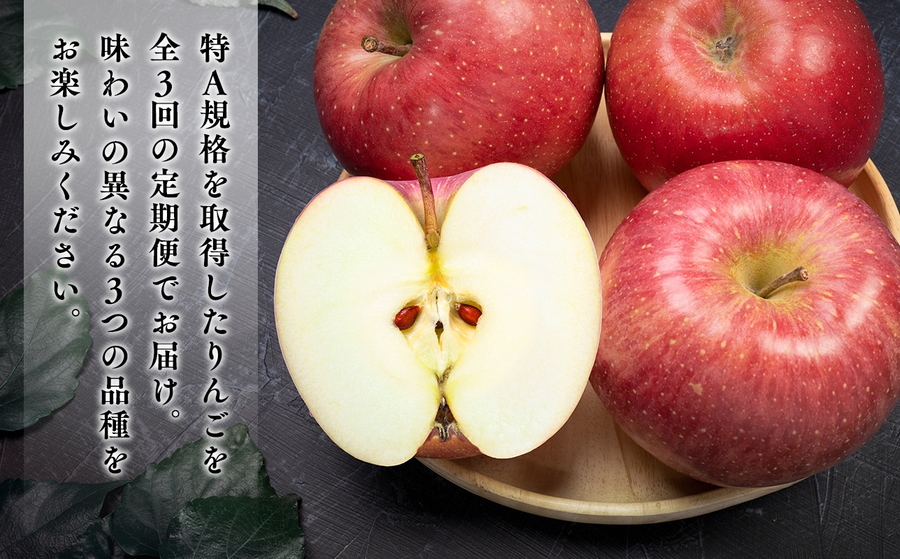 【定期便3回 ９月発送開始】特Aりんご定期便 サンつがる・早生ふじ・シナノスイート（各約2kg）全3回【青森りんご・平川市産・9月・10月・11月】