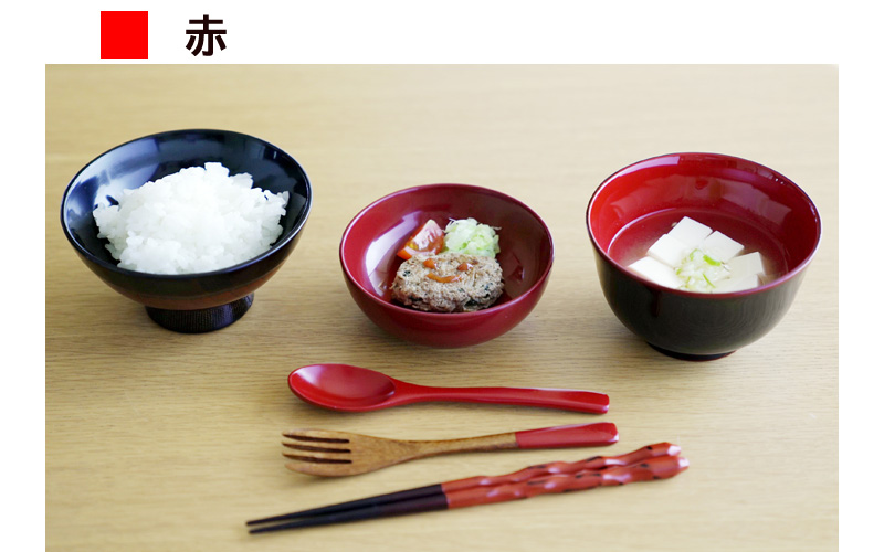 こどもしっき【名入れ】ゆうゆう漆器6点セット　赤