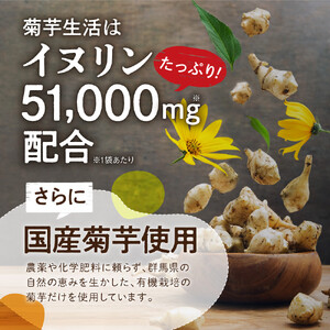 菊芋サプリメント 菊芋生活 国産 イヌリン 食物繊維 サラシア 難消化性デキストリン 240粒入り 3袋（3ヶ月分）