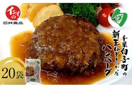 【令和７年６月下旬より順次発送】白子町の新玉ねぎをつかったハンバーグ　20袋 SHAC002