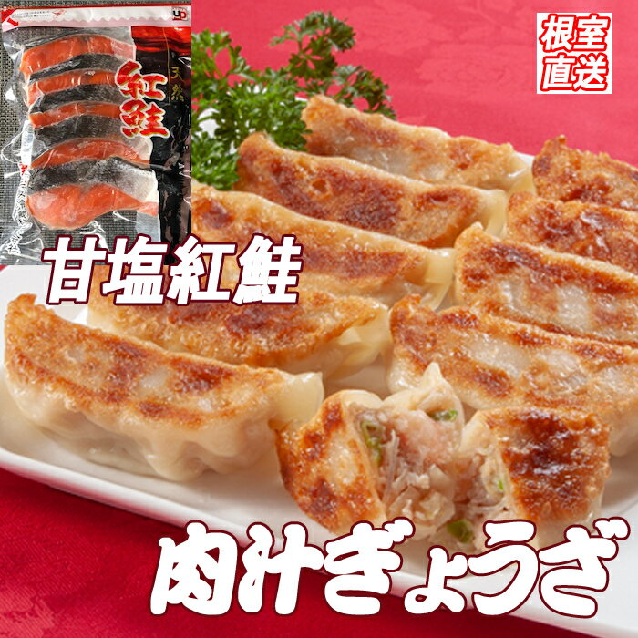 【ふるさと納税】 餃子 25 個 × 2P、甘塩紅鮭 5 切 × 6P 鮭 さけ サケ しゃけ シャケ 魚 さかな サカナ 紅ざけ 紅ザケ べにざけ ベニザケ お取り寄せ グルメ 海鮮 切り身 切身 ぎょうざ 塩鮭 北海道 根室市 ふるさと納税 C-36052