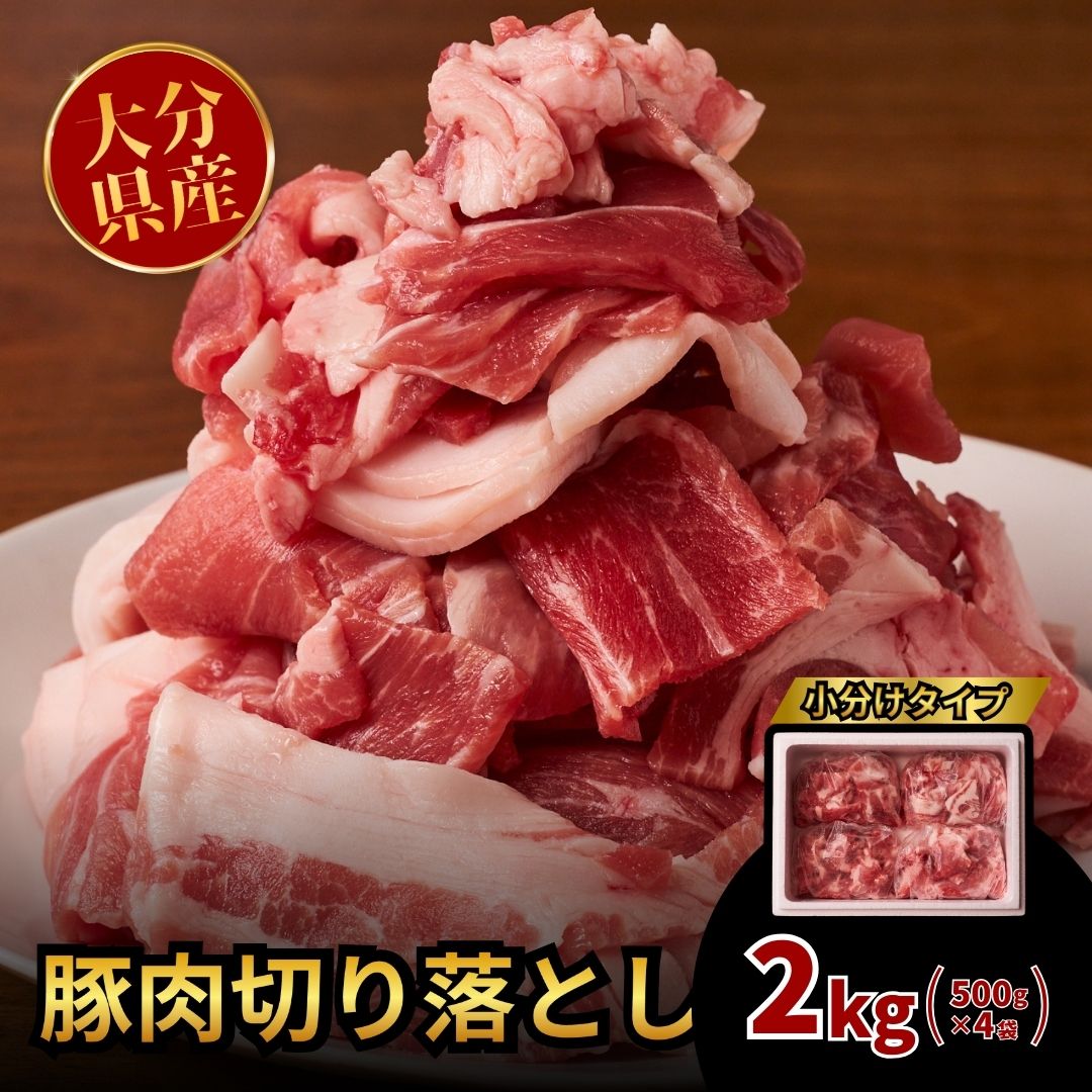 【ふるさと納税】豚肉 切り落とし 2kg 小分け 豚肉詰め合わせ 国産 切落し 便利 大分県 豊後高田 ふるさと納税 送料無料 冷凍