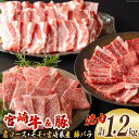 【ふるさと納税】宮崎牛 宮崎県産 豚 焼肉 肩ロース 300g モモ 400g 豚バラ 500g セット 合計1.2kg [ミヤチク 宮崎県 美郷町 31au0068] 牛 豚肉 国産 冷凍 詰め合わせ 赤身 脂身