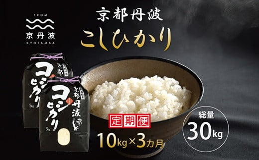 【3カ月定期便】 京丹波こしひかり 10kg×3カ月連続 合計30kg 令和6年産 新米 京都 米 精米 コシヒカリ ※北海道・東北・沖縄・その他離島は配送不可 [045MB001R]