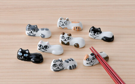 【波佐見焼】にゃんこの箸置き ８種 カトラリー【大新窯】[DC152] 波佐見焼