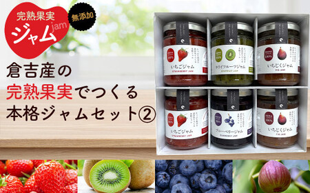 倉吉産の完熟果実でつくる本格ジャムセット2（計6個） ジャム ジャム詰め合わせ 国産 無添加 セット ブルーベリージャム いちごジャム 無添加ジャム 鳥取県 倉吉市