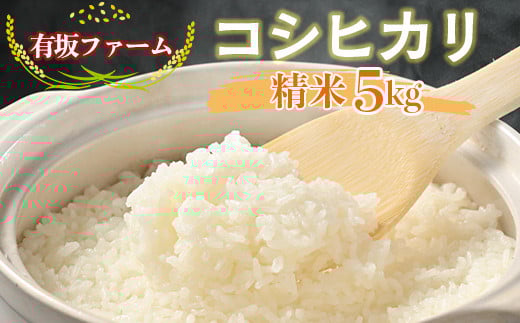 
            有坂ファームの令和7年産コシヒカリ 精米5kg
          