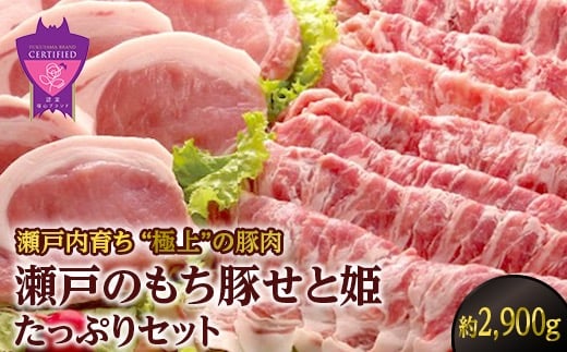 
瀬戸内育ち “極上”の豚肉「瀬戸のもち豚せと姫」たっぷりセット約2,900g (ロースステーキ・肩ロース・バラ) 豚肉 食べ比べ セット 詰合せ しゃぶしゃぶ 鍋 肉 広島県 福山市 F23L-175
