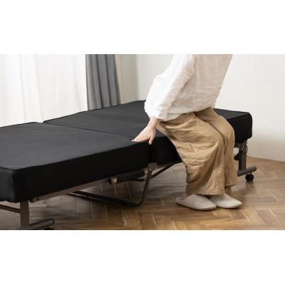 ふるさと納税 大河原町 折りたたみベッド 黒シングル 14段階リクライニング キャスター付き アイリス[53753145] |  | 03